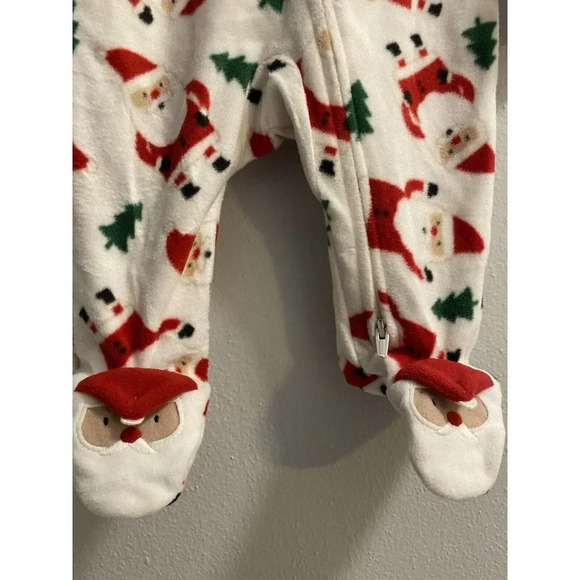 Unisex Boy Girl Baby Santa Footed Pajama Just One You made by carter's 3 Months - Picture 7 of 10